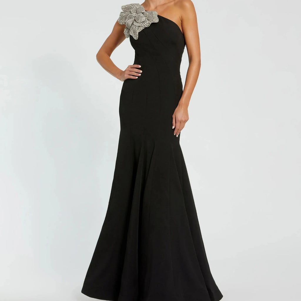 Rhinestone Embellished Fitted Mermaid Gown