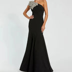 Rhinestone Embellished Fitted Mermaid Gown