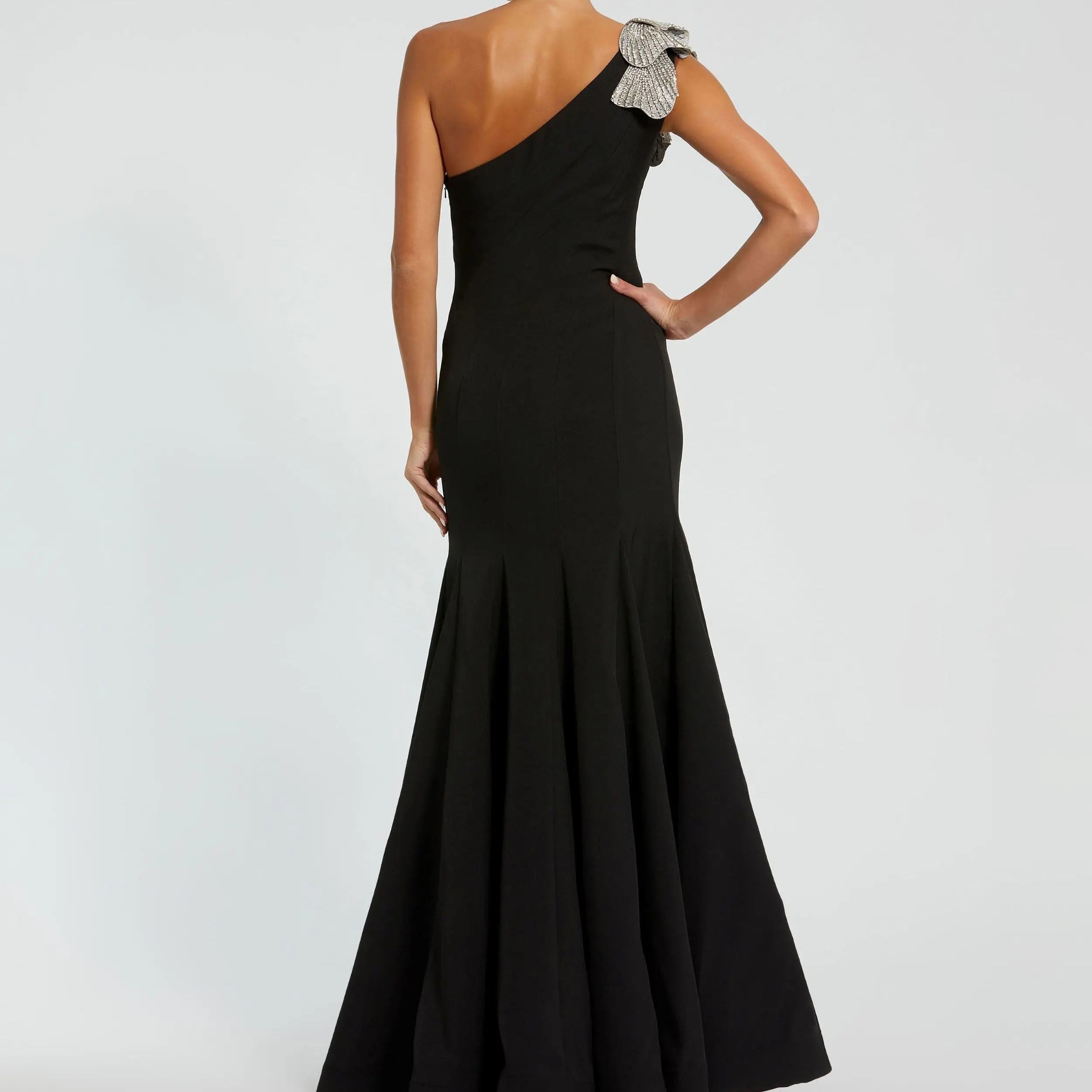 Rhinestone Embellished Fitted Mermaid Gown