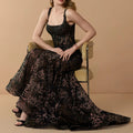 Lace Halter Neck Fishtail Fitted Waist Train Dress