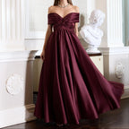 Off The Shoulder Twisted Satin Ball Gown