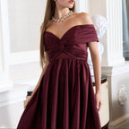 Off The Shoulder Twisted Satin Ball Gown