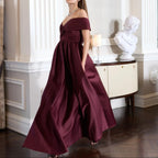 Off The Shoulder Twisted Satin Ball Gown
