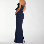 Strapless Beaded Bow Fitted long Dress