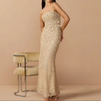 Strapless Heavily Beaded Mermaid Dress
