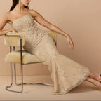 Strapless Heavily Beaded Mermaid Dress