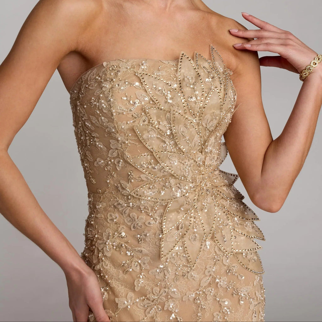 Strapless Heavily Beaded Mermaid Dress