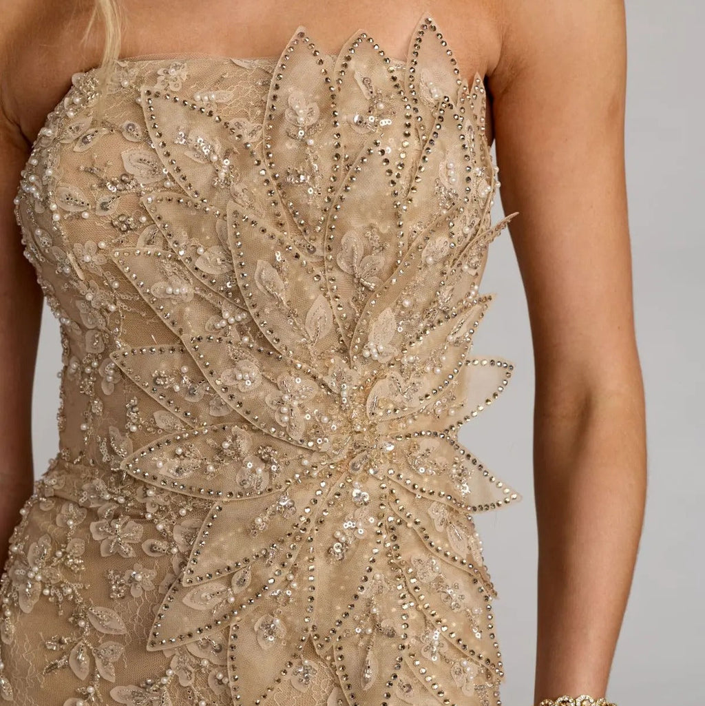 Strapless Heavily Beaded Mermaid Dress